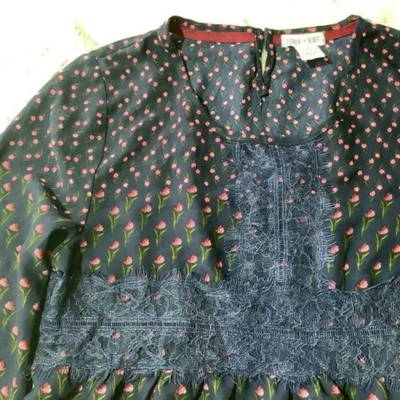 clover & scout multi color floral blouse size medium - Picture 10 of 11